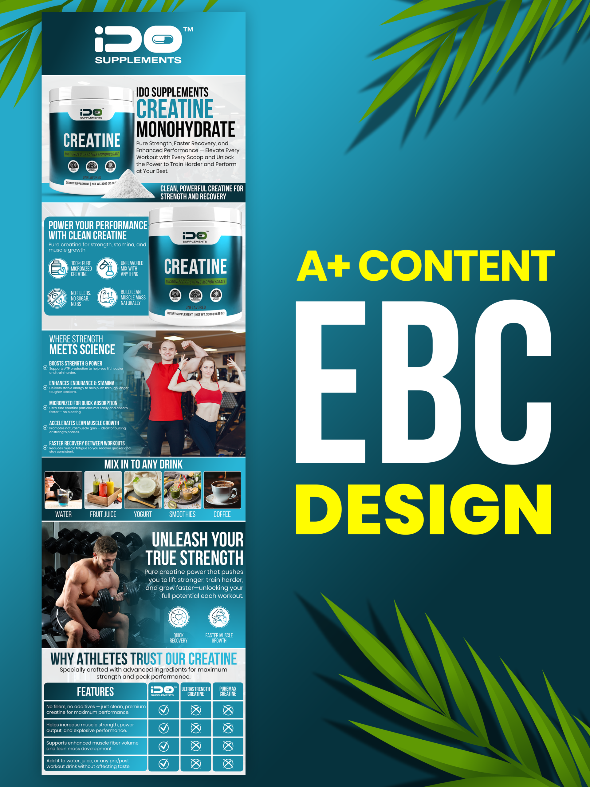 Creatine — Amazon A+ Content design by Gomal Graphics