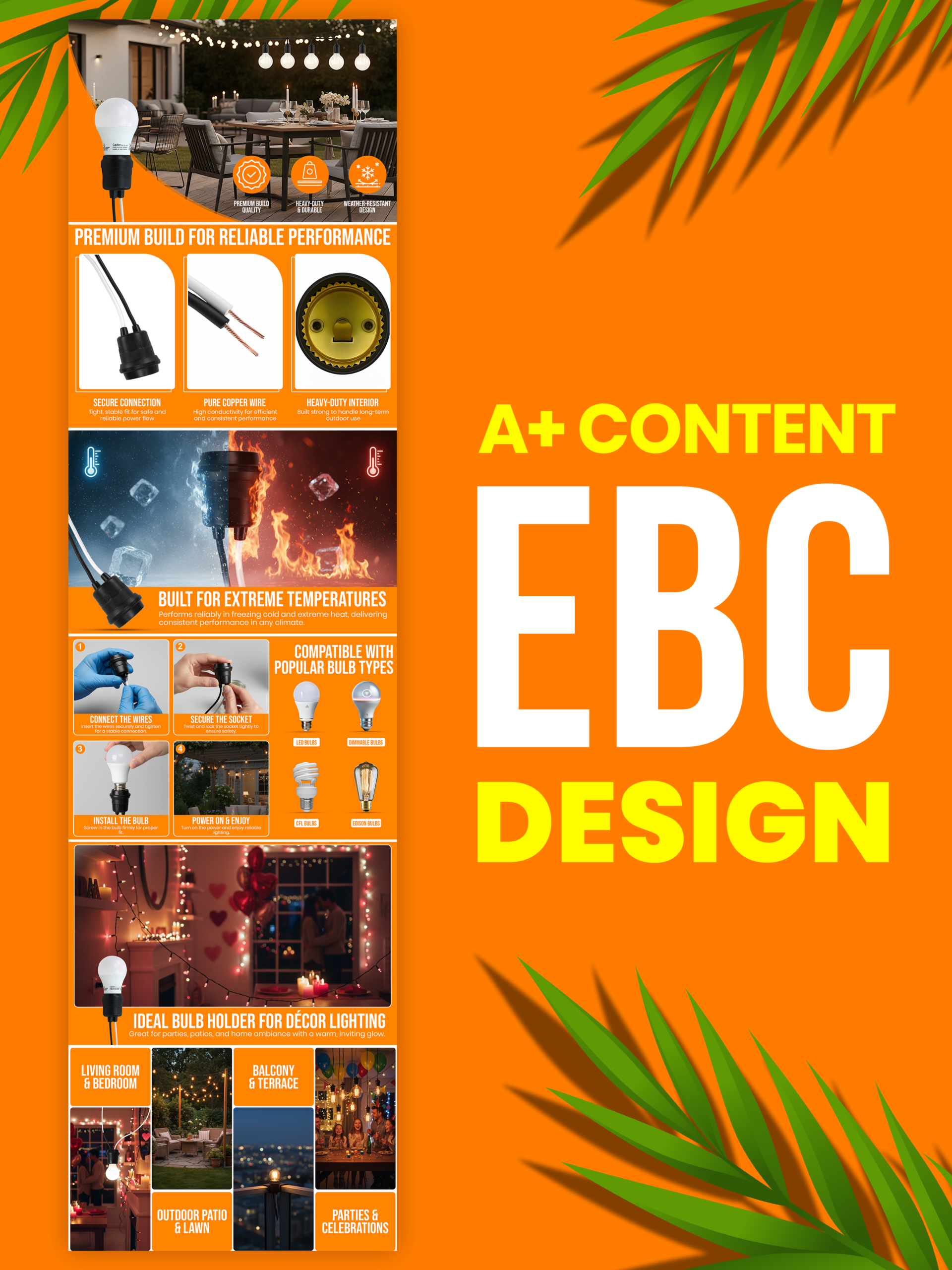 Electrical Light Holder — Amazon A+ Content design by Gomal Graphics