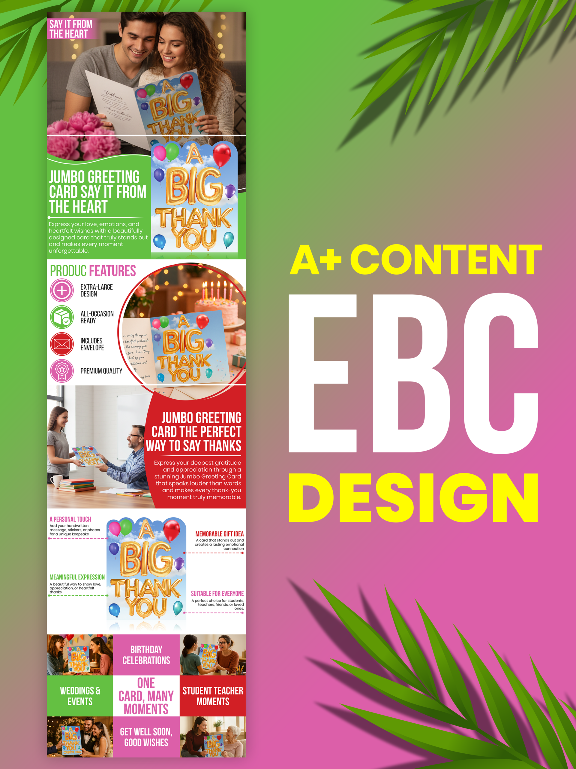 Jumbo Greeting Card — Amazon A+ Content design by Gomal Graphics