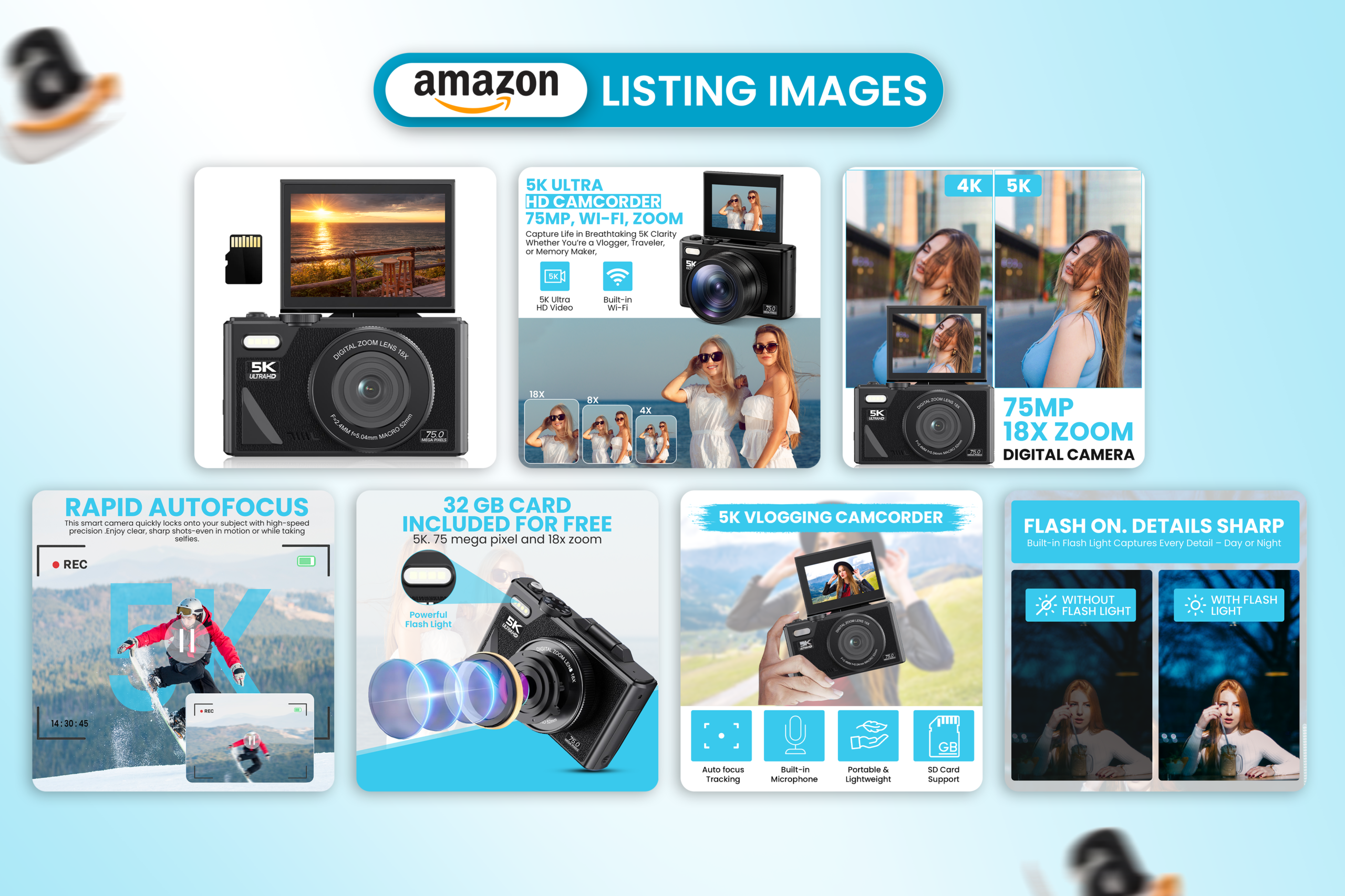 Camera — Amazon listing image design by Gomal Graphics