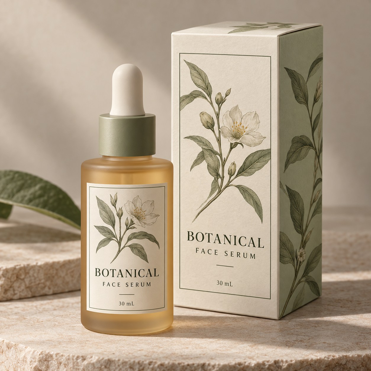 Botanical Serum Packaging — self-initiated concept mockup